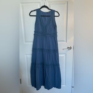 Tiered blue maxi dress